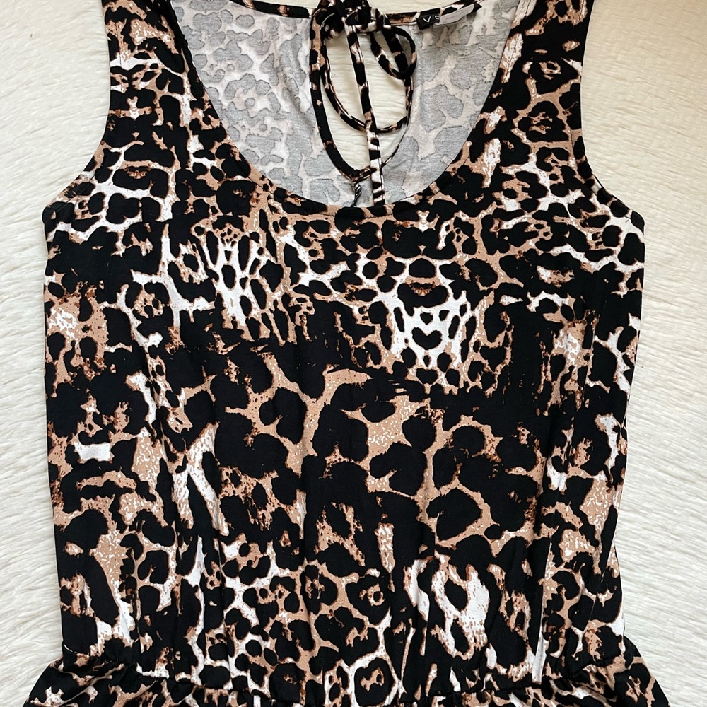 VENUS animal print black and brown sleeveless romper - Picture 5 of 11